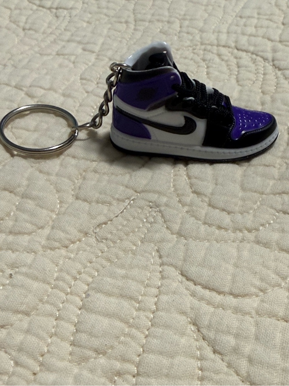 Nike Purple/Black/White Mini High-Top Keychain Shoe